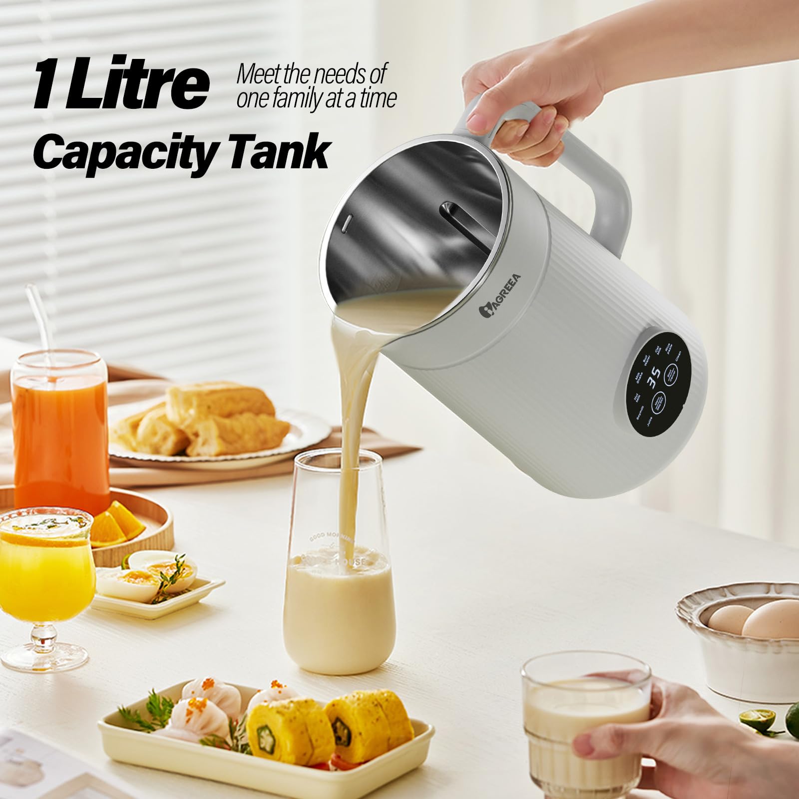 Amazon | 8イン1 IAGREEA ナッツミルクメーカーマシン 35オンス 豆乳